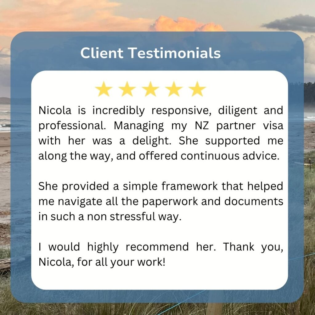 Five star review New Zealand partner visa